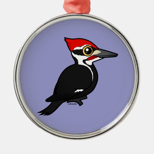 Birdorable Pileated Woodpecker Metalen Ornament (Voorkant)