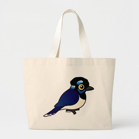 Birdorable Plush-crested Jay Grote Tote Bag (Voorkant)