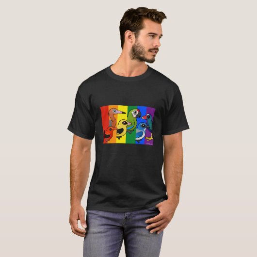 Birdorable Pride Flag T-shirt (Voorkant volledig)