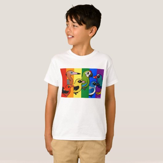 Birdorable Pride Flag T-shirt (Voorkant volledig)