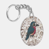Birdorable Puerto Ricaanse specht Sleutelhanger (Voorkant Links)
