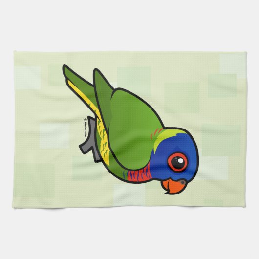 Birdorable Rainbow Lorikeet Theedoek (Horizontaal)