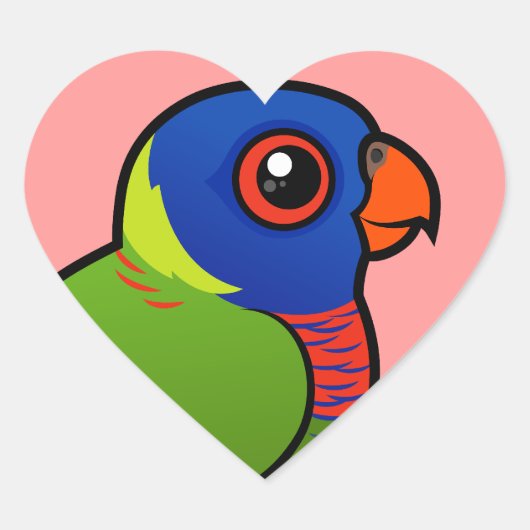 Birdorable Rainbow Loriket Hart Sticker (Voorkant)