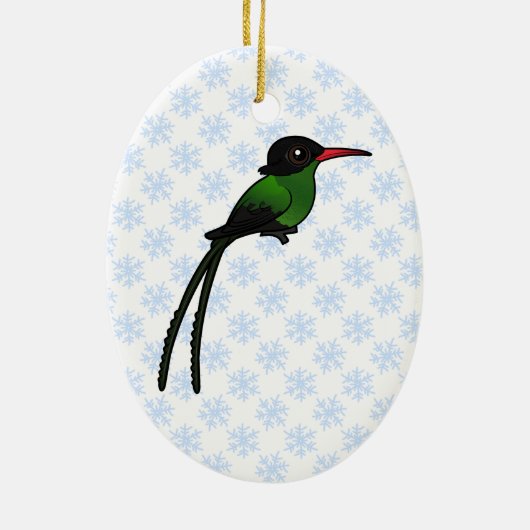 Birdorable Red-billed Streamertail Hummingbird Keramisch Ornament (Achterkant)