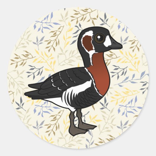 Birdorable Red-breasted Goose Ronde Sticker (Voorkant)