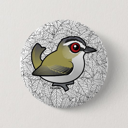 Birdorable Red-eyed Vireo Ronde Button 5,7 Cm (Voorkant)