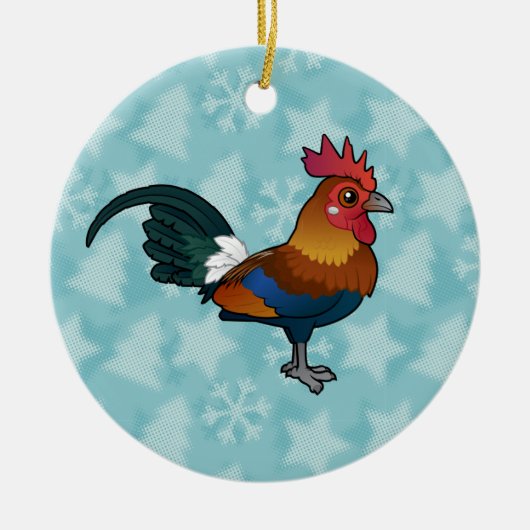 Birdorable Red Junglefowl Keramisch Ornament (Voorkant)