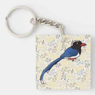 Birdorable Red-kiezelblauw-Magpie Sleutelhanger