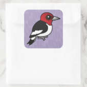 Birdorable Red-kopige Woodpecker Vierkante Sticker (Tas)
