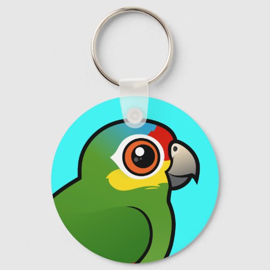Birdorable Red-lored Parrot Sleutelhanger (Voorkant)