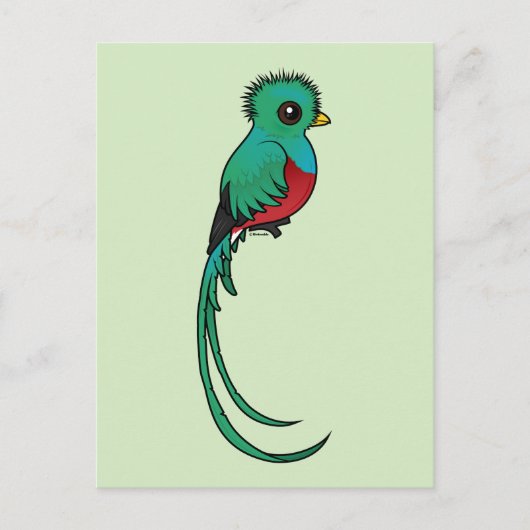 Birdorable Resplendent Quetzal Briefkaart (Voorkant)