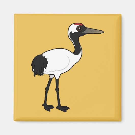 Birdorable rood-gekroonde kraan magneet (Voorkant)