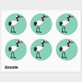 Birdorable rood-gekroonde kraan ronde sticker (Vel)