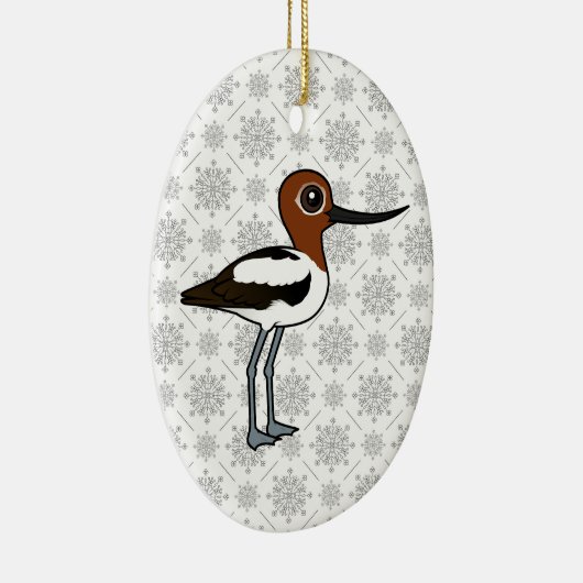 Birdorable Roodhals Avocet Schattigee Cartoon Bird Keramisch Ornament (Rechts)