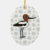 Birdorable Roodhals Avocet Schattigee Cartoon Bird Keramisch Ornament (Voorkant)