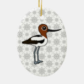 Birdorable Roodhals Avocet Schattigee Cartoon Bird Keramisch Ornament (Achterkant)
