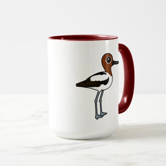 Birdorable Roodhals Avocet Schattigee Cartoon Bird Mok (Voorkant rechts)