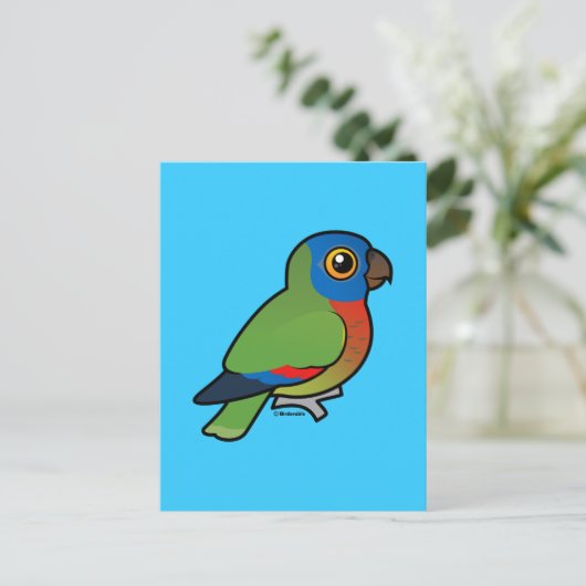 Birdorable Saint Lucia Parrot Briefkaart (Staand voorkant)