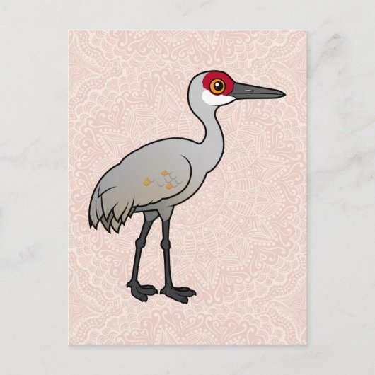 Birdorable Sandhill Crane Briefkaart (Voorkant)
