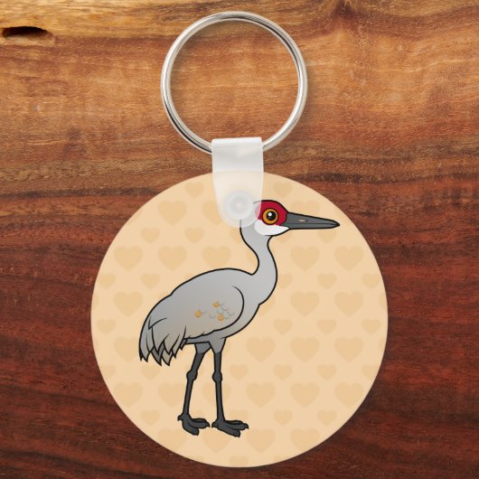Birdorable Sandhill Crane Sleutelhanger (Voorkant)
