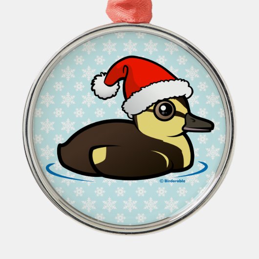 Birdorable Santa Ducking Metalen Ornament (Voorkant)