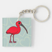 Birdorable Scarlet Ibis Sleutelhanger (Achterkant)