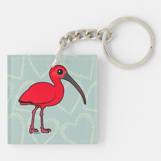 Birdorable Scarlet Ibis Sleutelhanger (Achterkant)
