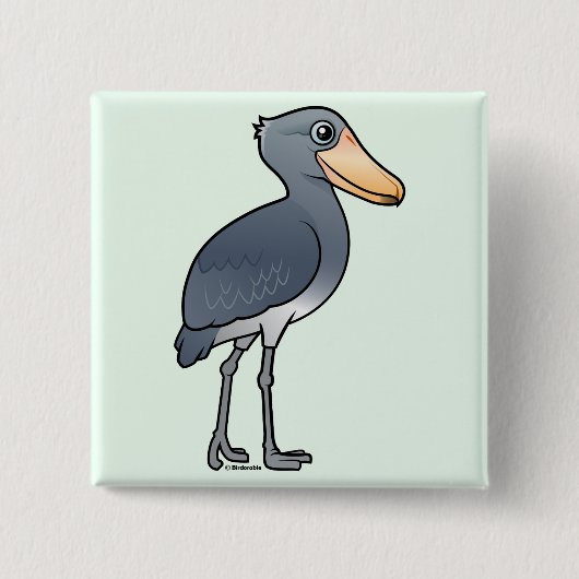 Birdorable Shoebill Vierkante Button 5,1 Cm (Voorkant)