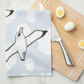 Birdorable Shy Albatross tijdens de vlucht Theedoek (Quarter Fold)