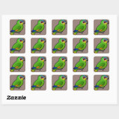 Birdorable Sinaasappel-vleugelige Amazone Vierkante Sticker (Vel)
