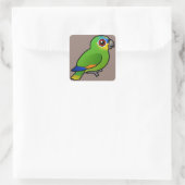 Birdorable Sinaasappel-vleugelige Amazone Vierkante Sticker (Tas)