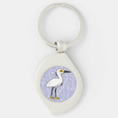 Birdorable Snowy Egret Sleutelhanger (Voorkant)