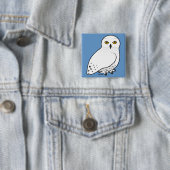 Birdorable Snowy Owl Vierkante Button 5,1 Cm (In situ)
