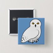 Birdorable Snowy Owl Vierkante Button 5,1 Cm (Voorkant /achterkant)