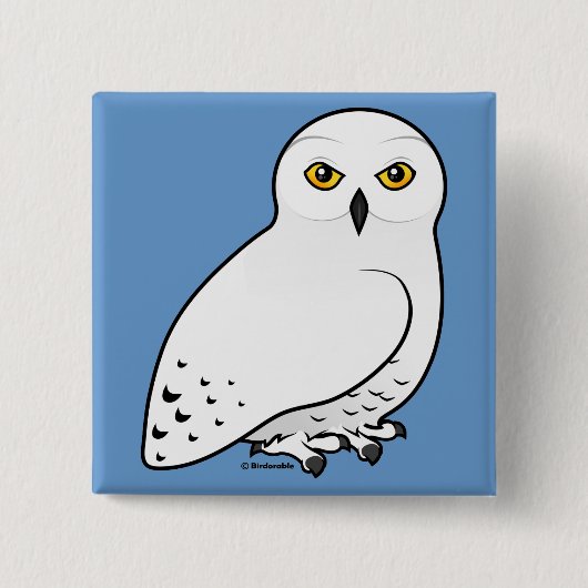 Birdorable Snowy Owl Vierkante Button 5,1 Cm (Voorkant)