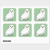 Birdorable Snowy Owl Vierkante Sticker (Vel)