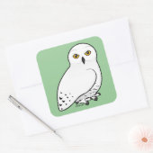 Birdorable Snowy Owl Vierkante Sticker (Envelop)