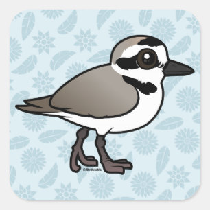 Birdorable Snowy Plover Vierkante Sticker