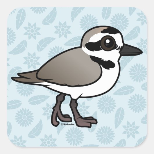 Birdorable Snowy Plover Vierkante Sticker (Voorkant)