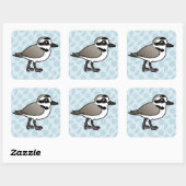 Birdorable Snowy Plover Vierkante Sticker (Vel)