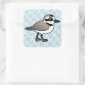 Birdorable Snowy Plover Vierkante Sticker (Tas)