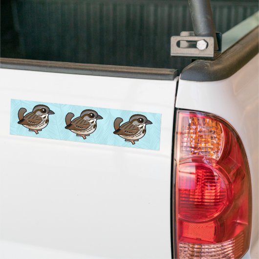 Birdorable Song Sparrow Bumpersticker (Op Truck)