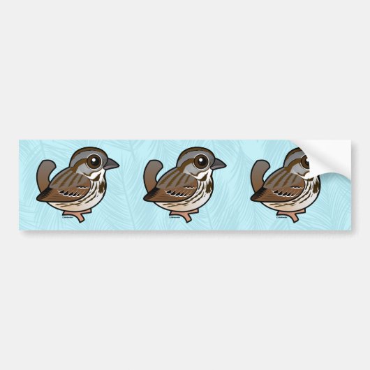 Birdorable Song Sparrow Bumpersticker (Voorkant)