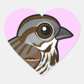 Birdorable Song Sparrow Hart Sticker (Voorkant)