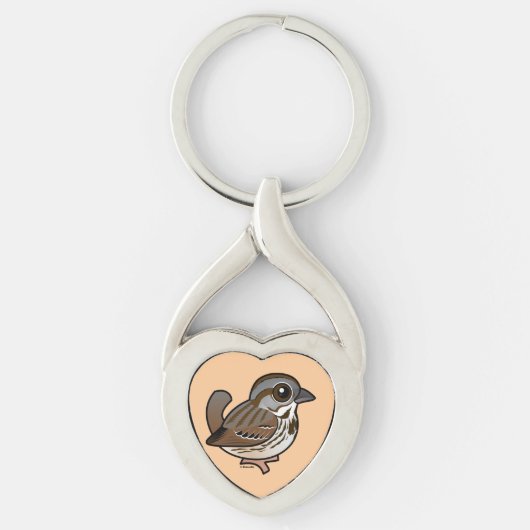 Birdorable Song Sparrow Sleutelhanger (Voorkant)