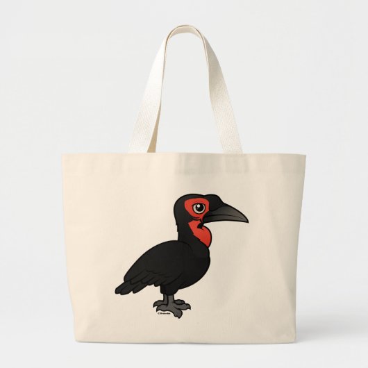 Birdorable Southern Ground Hornbill Grote Tote Bag (Voorkant)