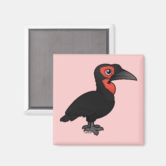 Birdorable Southern Ground Hornbill Magneet (Voorkant / Achterkant)