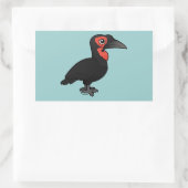 Birdorable Southern Ground Hornbill Rechthoekige Sticker (Tas)