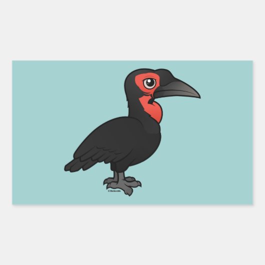 Birdorable Southern Ground Hornbill Rechthoekige Sticker (Voorkant)