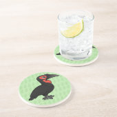 Birdorable Southern Ground Hornbill Zandsteen Onderzetter (Zijkant)